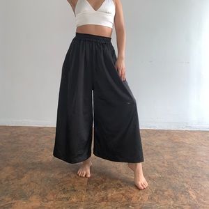 Black silky culottes